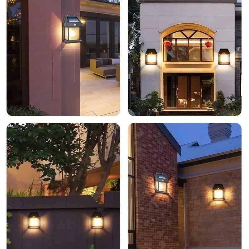 SOLAR POWERED OUTDOOR MOTION SENSOR LIGHT DUSK TO DAWN