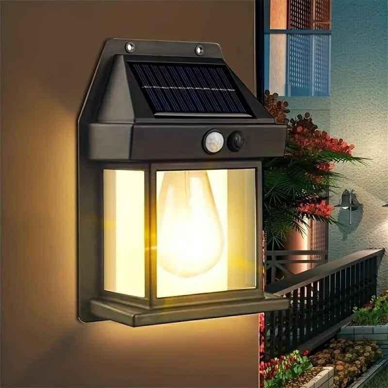 SOLAR POWERED OUTDOOR MOTION SENSOR LIGHT DUSK TO DAWN