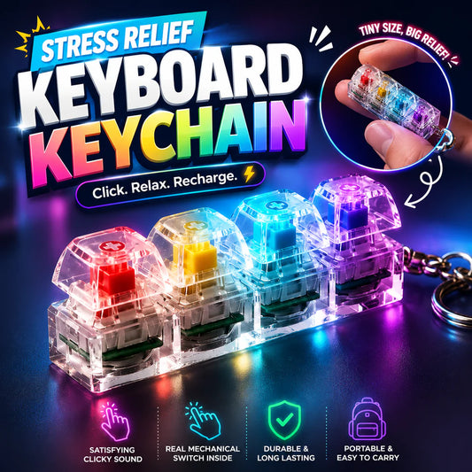PRODESIRE™ KEYBOARD FIDGET STRESS RELIEF KEYCHAIN FOR KIDS & ADULTS