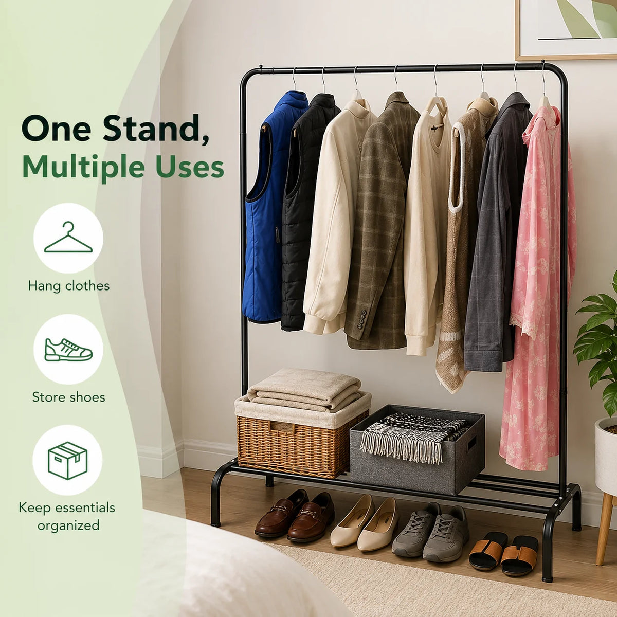 PRODESIRE™ SINGLE-POLE METAL CLOTH STAND
