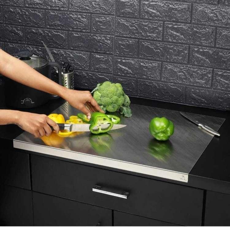 STAINLESS STEEL CHOPPING BOARD FOR VEGETABLE PREP