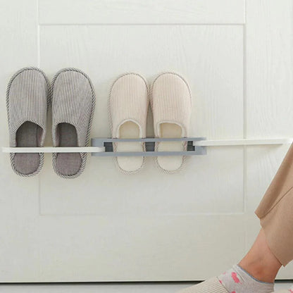 SELF ADHESIVE FOLDABLE BATHROOM SLIPPER RACK
