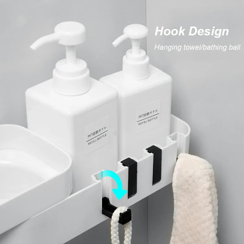 DURABLE CORNER BATHROOM SHELF FOR ORGANIZED STORAGE