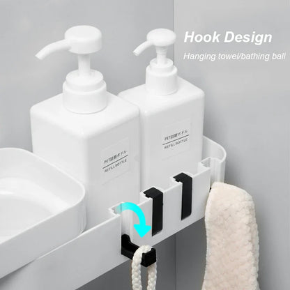 DURABLE CORNER BATHROOM SHELF FOR ORGANIZED STORAGE