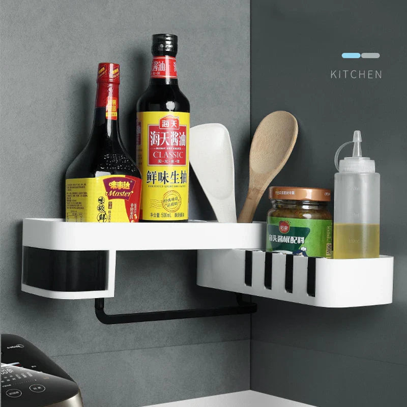 DURABLE CORNER BATHROOM SHELF FOR ORGANIZED STORAGE