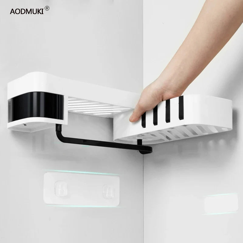 DURABLE CORNER BATHROOM SHELF FOR ORGANIZED STORAGE
