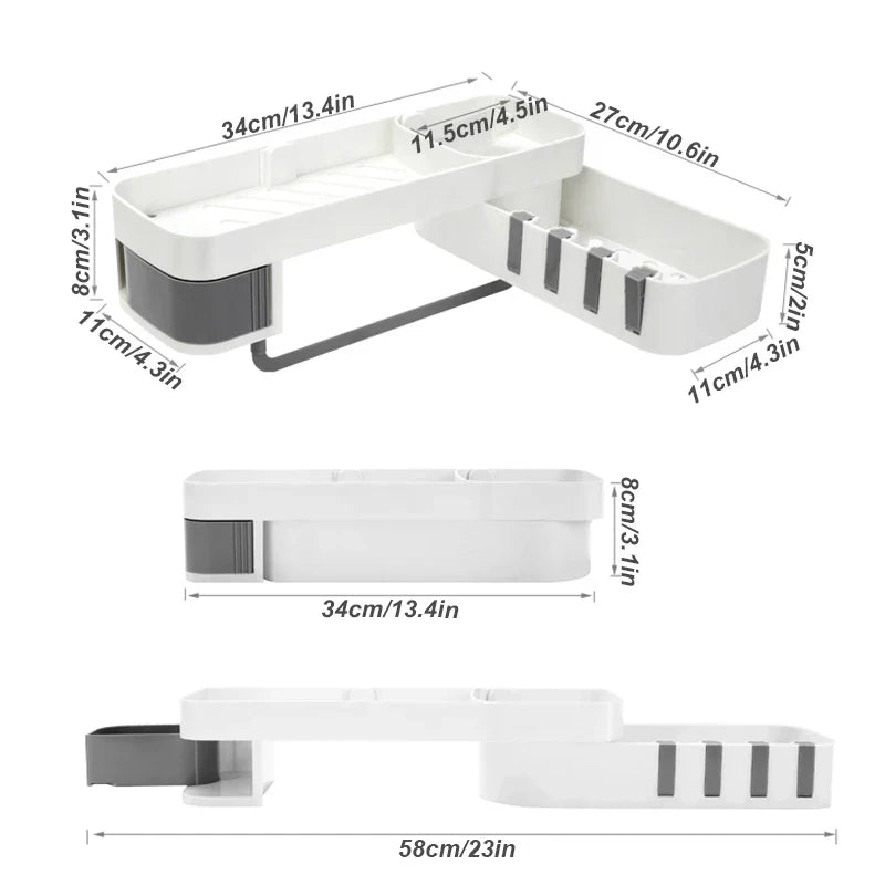 DURABLE CORNER BATHROOM SHELF FOR ORGANIZED STORAGE