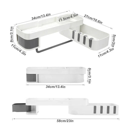 DURABLE CORNER BATHROOM SHELF FOR ORGANIZED STORAGE