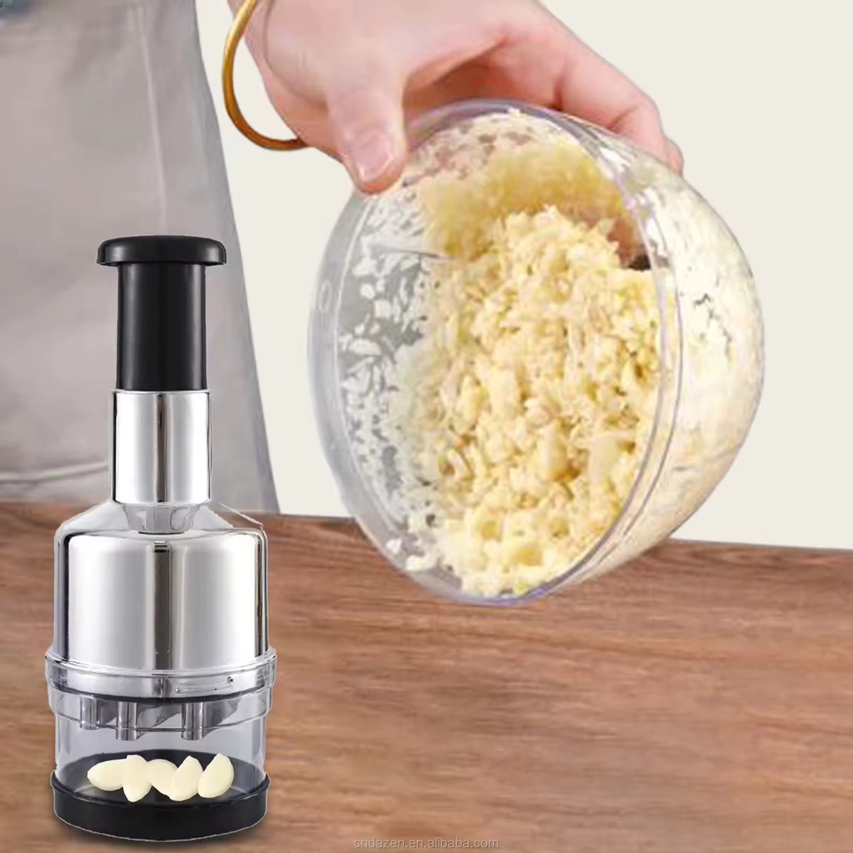 PRODESIRE™ STAINLESS STEEL HAND PUSHING CHOPPER FOR ONION & GARLIC