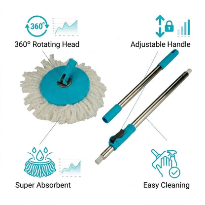 PRODESIRE™ SPIN MOP BUCKET STICK WITH REFILL