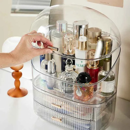 TRANSPARENT MAKEUP ORGANIZER FOR COSMETICS STORAGE
