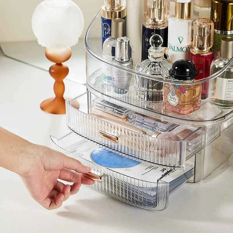 TRANSPARENT MAKEUP ORGANIZER FOR COSMETICS STORAGE