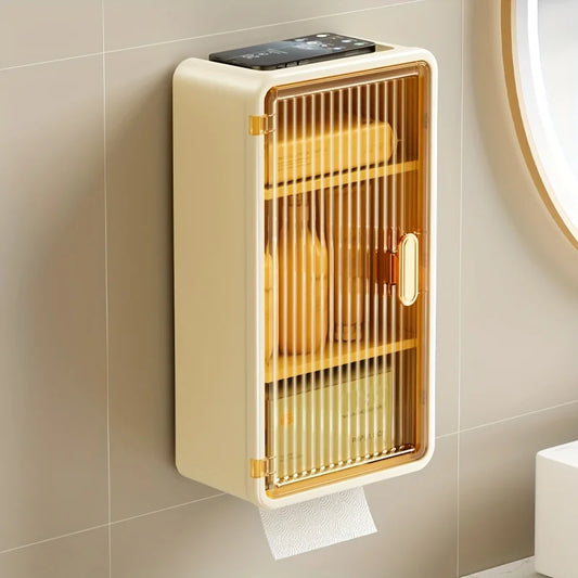 WALL HANGING MAKEUP DRAWER BOX WITH TISSUE COMPARTMENT