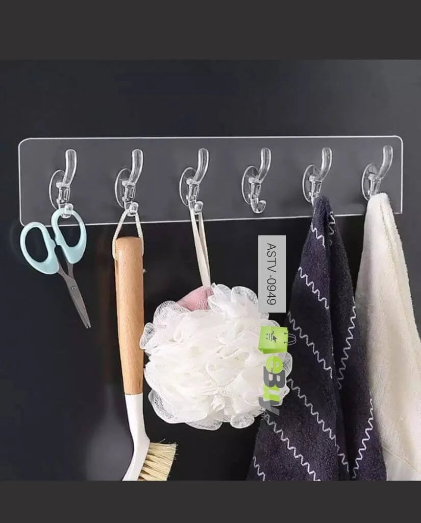 PRODESIRE™ 6 HOOK TRANSPARENT WALL MOUNTED