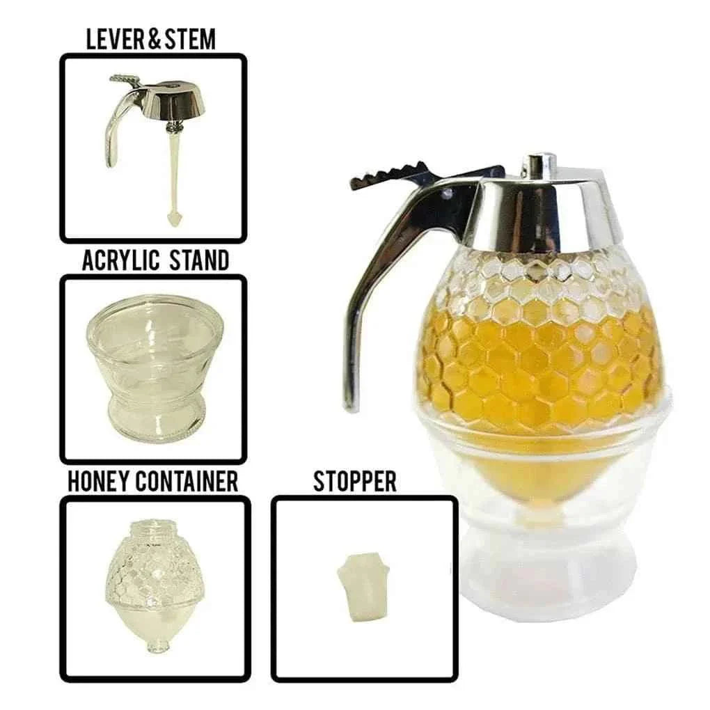 TRANSPARENT ACRYLIC HONEY STORAGE CONTAINER