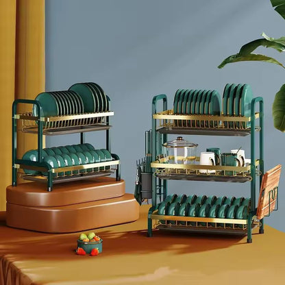 PRODESIRE™ Dish Drainer Stainless Kitchen Dish Rack Storage Shelf