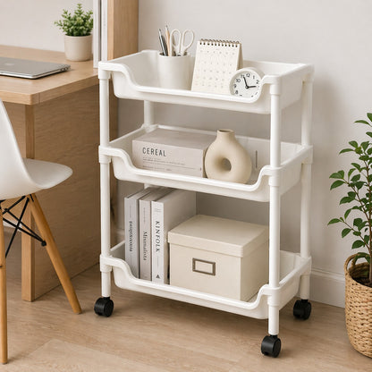 PRODESIRE™ 3-LAYERS MULTIFUNCTIONAL PLASTIC STORAGE RACK ON WHEELS