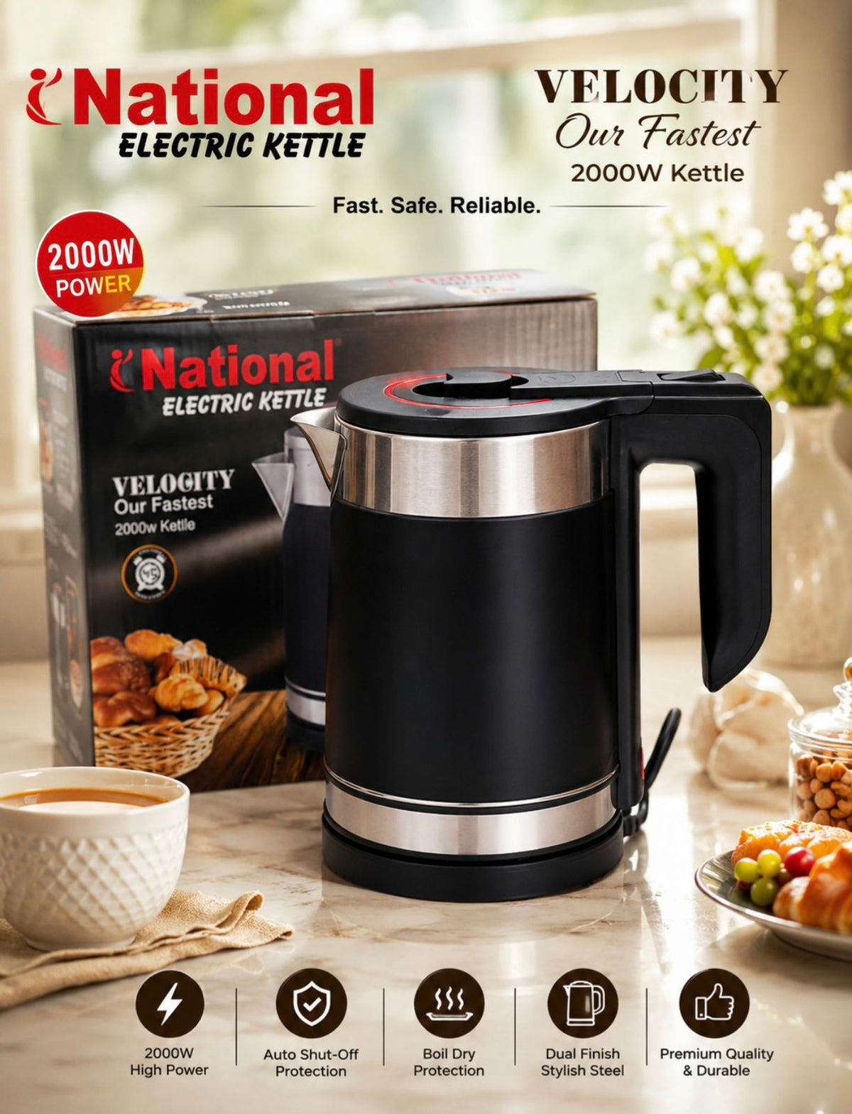 PRODESIRE™ HIGH QUALITY 2.2L ELECTRIC KETTLE