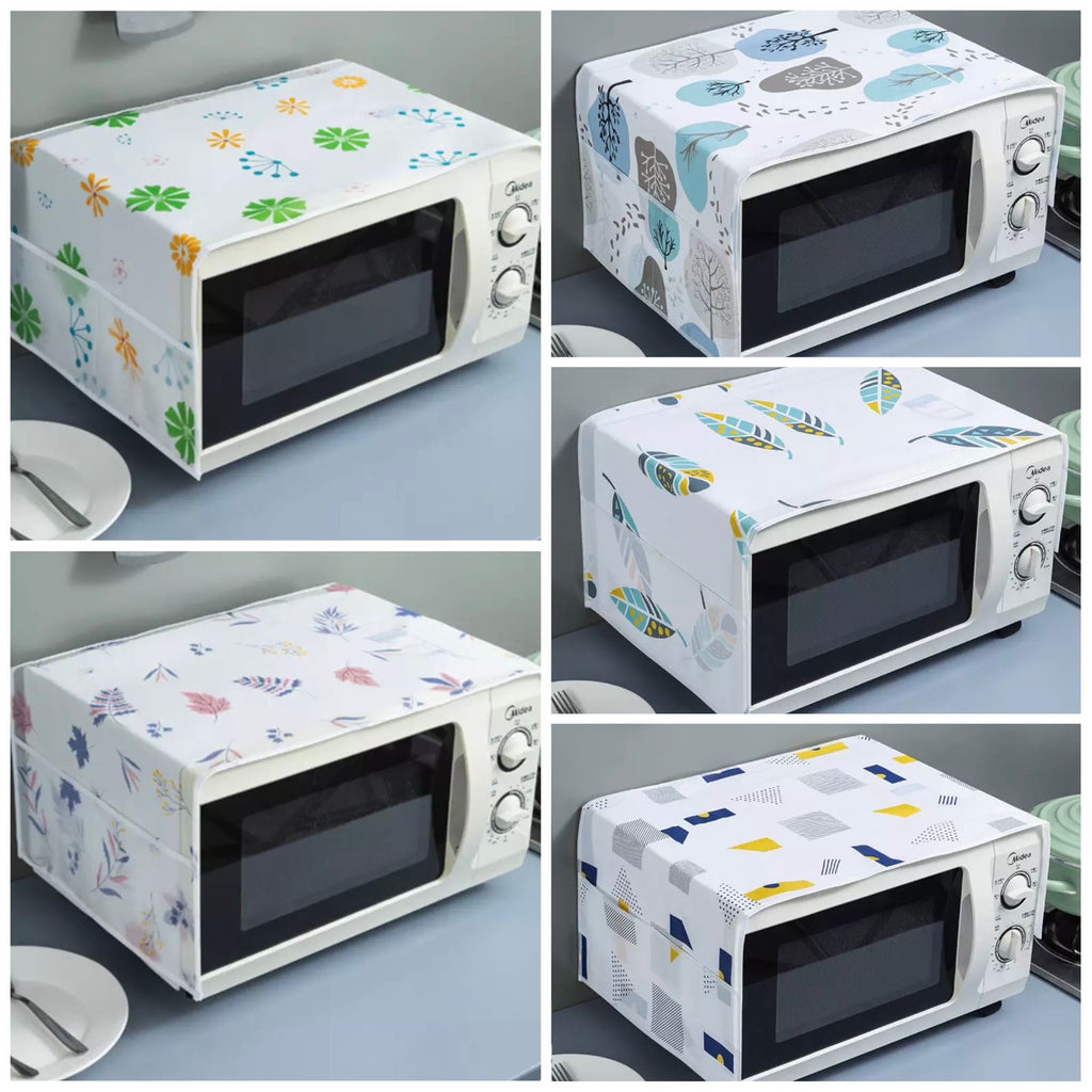 Original collage showing assorted microwave oven cover prints