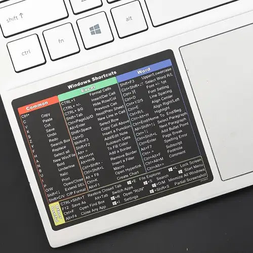 PREMIUM KEYBOARD SHORTCUT STICKERS FOR EXCEL, WORD & PHOTOSHOP – WINDOWS & MAC OS (PACK OF 5)