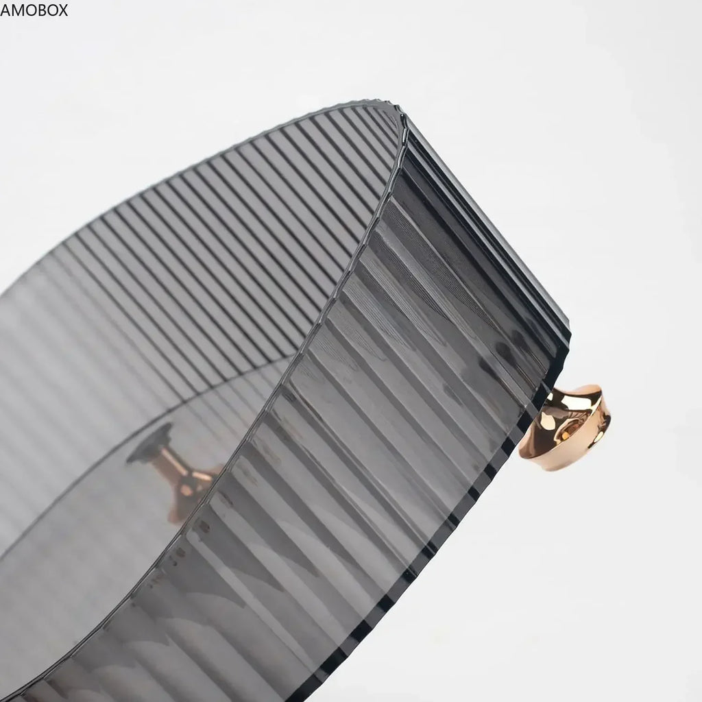 TRANSPARENT ORGANIZER BOX WITH GOLD-PLATED LEGS