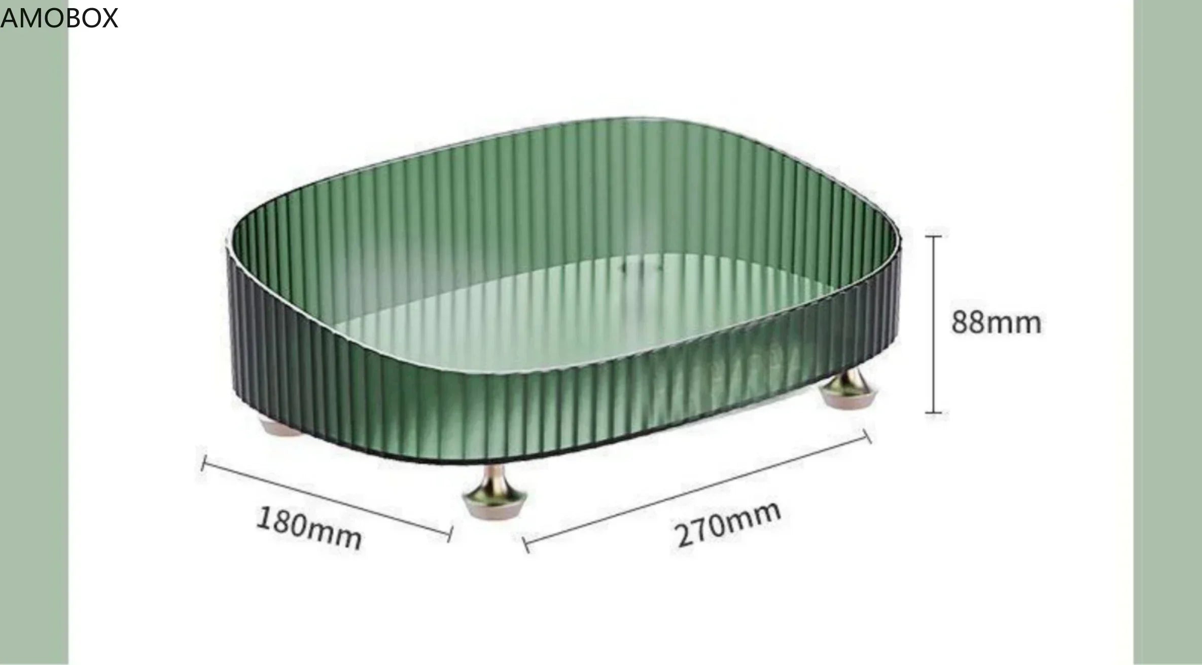 TRANSPARENT ORGANIZER BOX WITH GOLD-PLATED LEGS