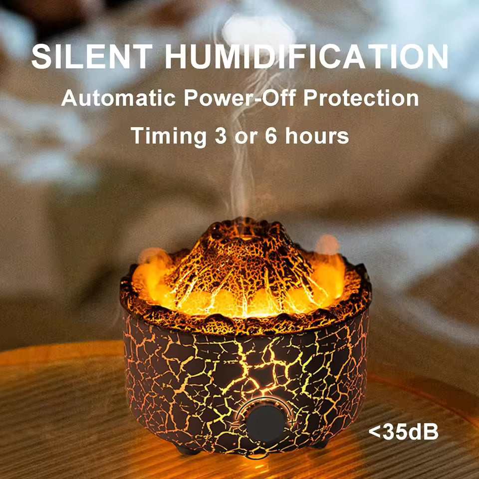 DECORATIVE VOLCANO FLAME ESSENTIAL OIL AROMA DIFFUSER