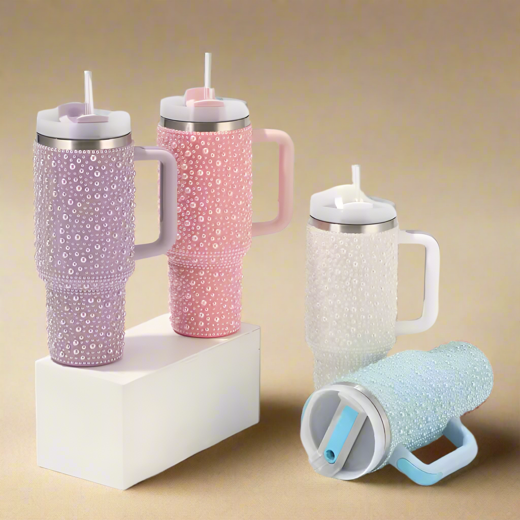 PEARL RHINESTONE TUMBLER (STAINLESS STEEL)