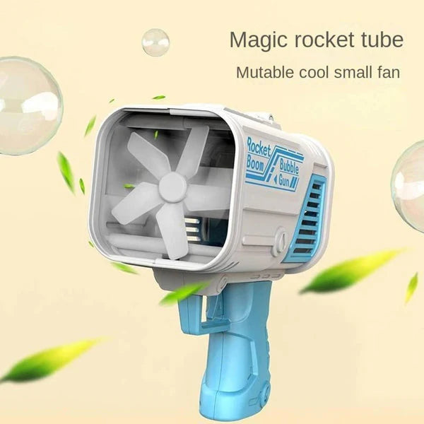 BAZOOKA BUBBLE GUN — 32-HOLE HIGH-OUTPUT BUBBLE BLASTER FOR KIDS & PARTIES