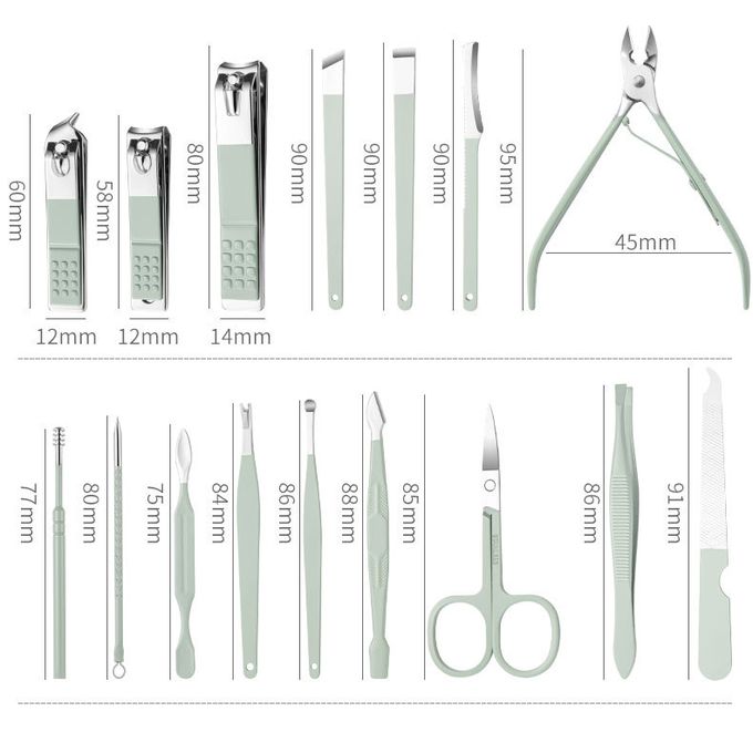 PRODESIRE™ 16 PCS STAINLESS STEEL MANICURE & PEDICURE SET (IMPORTED)