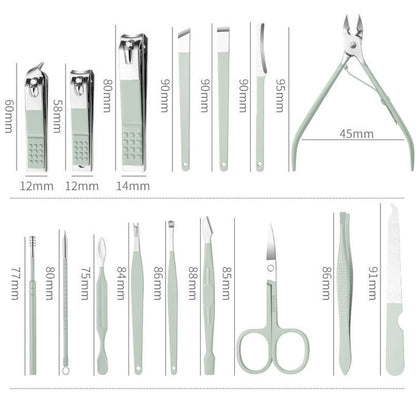 PRODESIRE™ 16 PCS STAINLESS STEEL MANICURE & PEDICURE SET (IMPORTED)
