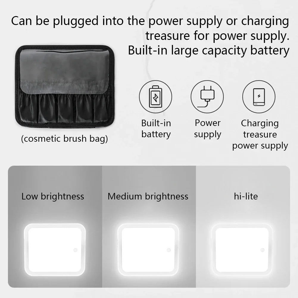 LED MIRROR MAKEUP CASE FOR TRAVEL AND STORAGE