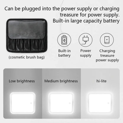 LED MIRROR MAKEUP CASE FOR TRAVEL AND STORAGE