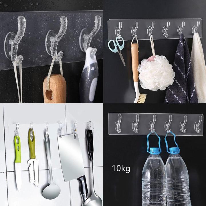 PRODESIRE™ 6 HOOK TRANSPARENT WALL MOUNTED