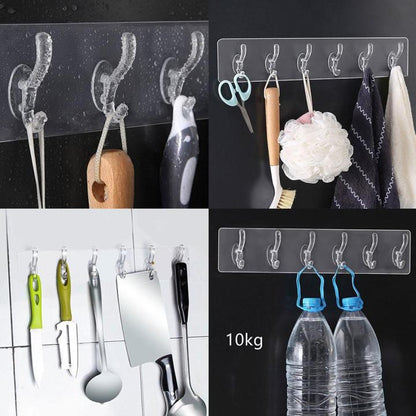 PRODESIRE™ 6 HOOK TRANSPARENT WALL MOUNTED
