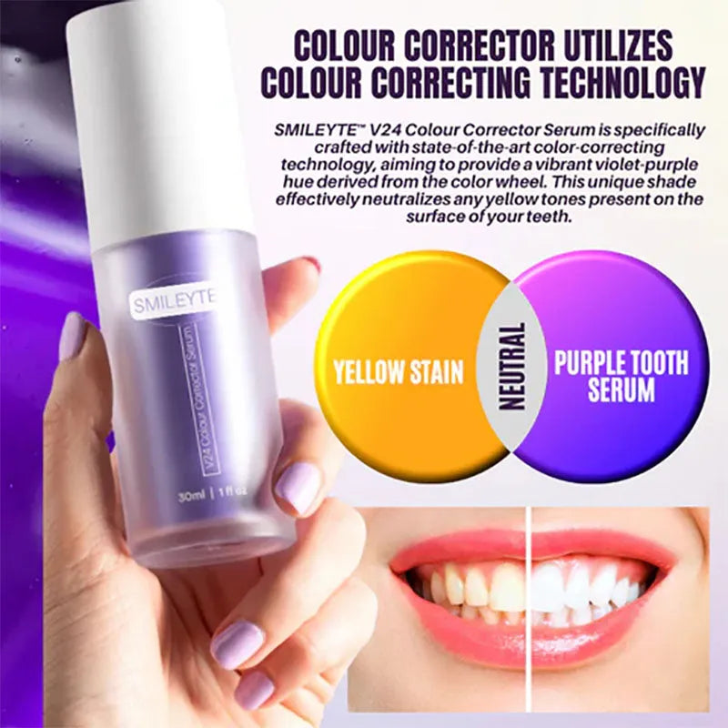 HISMILE V34 TEETH WHITENING SERUM – PURPLE COLOUR CORRECTOR FOR YELLOW TONES