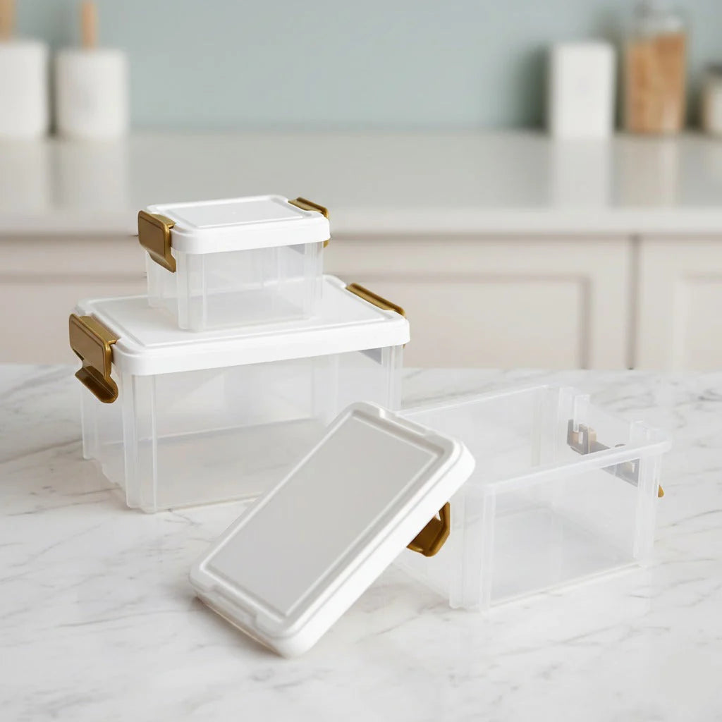 PRODESIRE™ 3PCS SET MULTIPURPOSE STACKABLE STORAGE BOX ORGANIZER