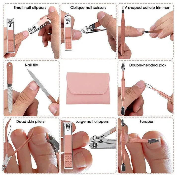 PRODESIRE™ 16 PCS STAINLESS STEEL MANICURE & PEDICURE SET (IMPORTED)