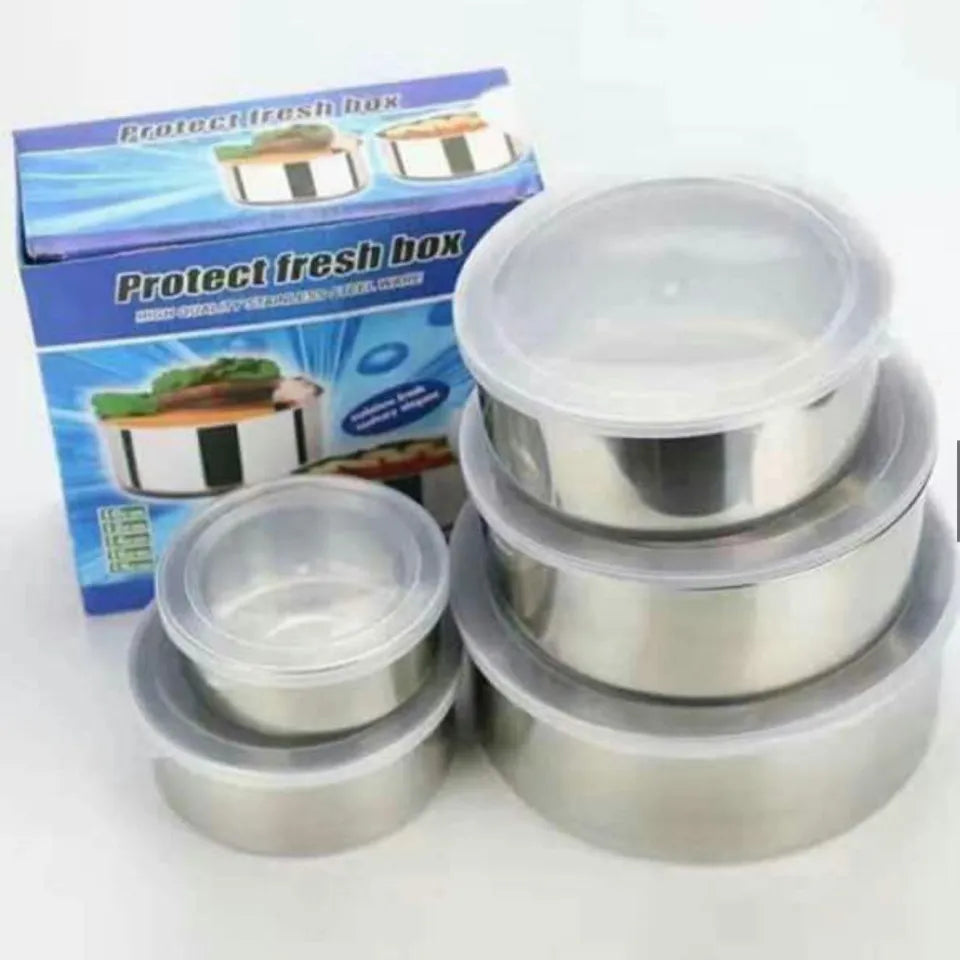 PRODESIRE™ 5-PIECE STAINLESS STEEL MIXING BOWLS SET WITH SECURE LIDS