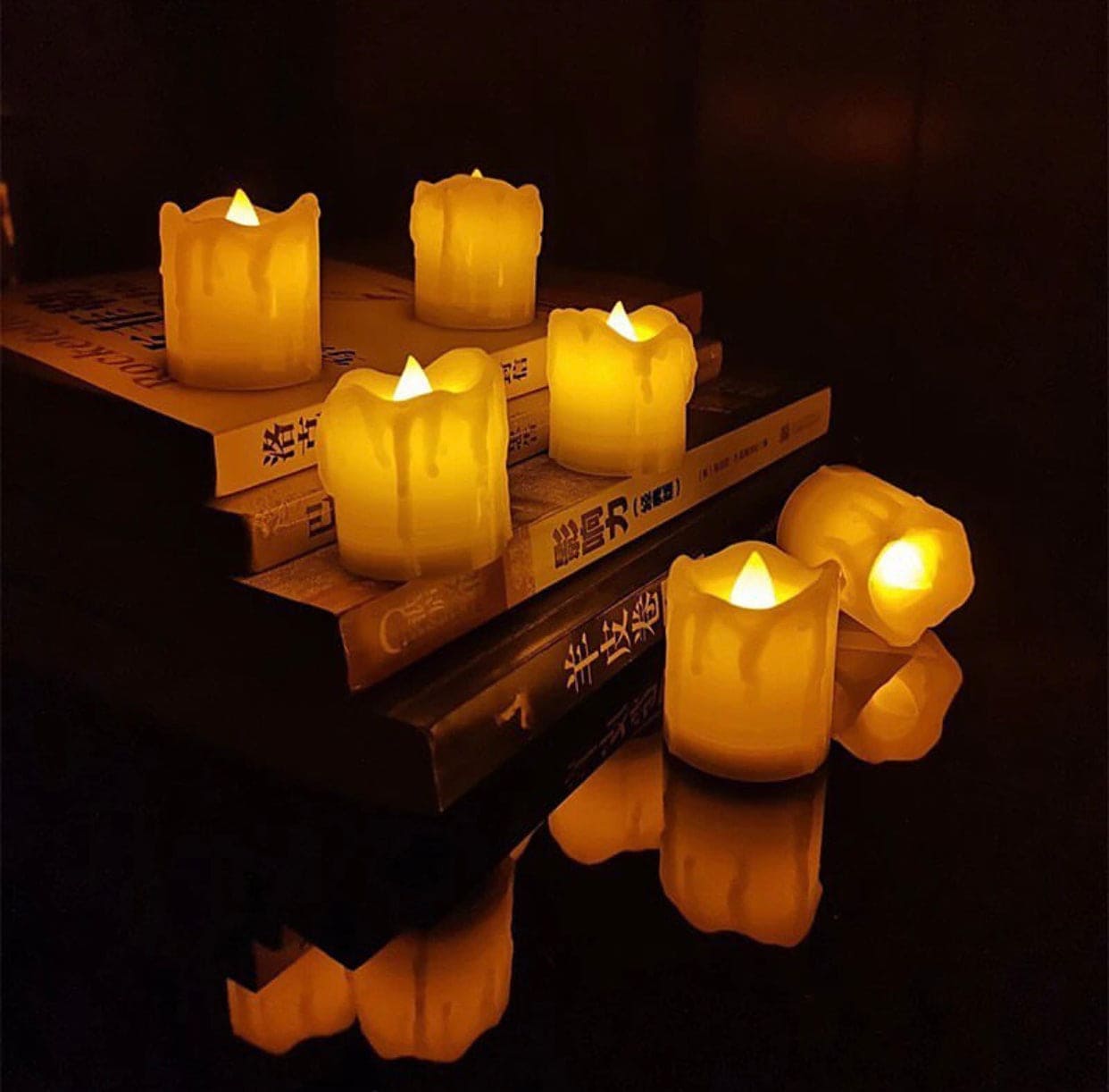 SET OF 3 SAFE FLAMELESS LED TEA LIGHTS WITH WARM GLOW