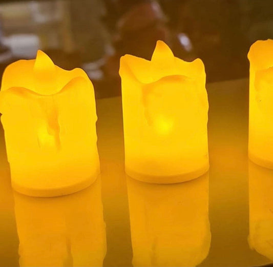 SET OF 3 SAFE FLAMELESS LED TEA LIGHTS WITH WARM GLOW