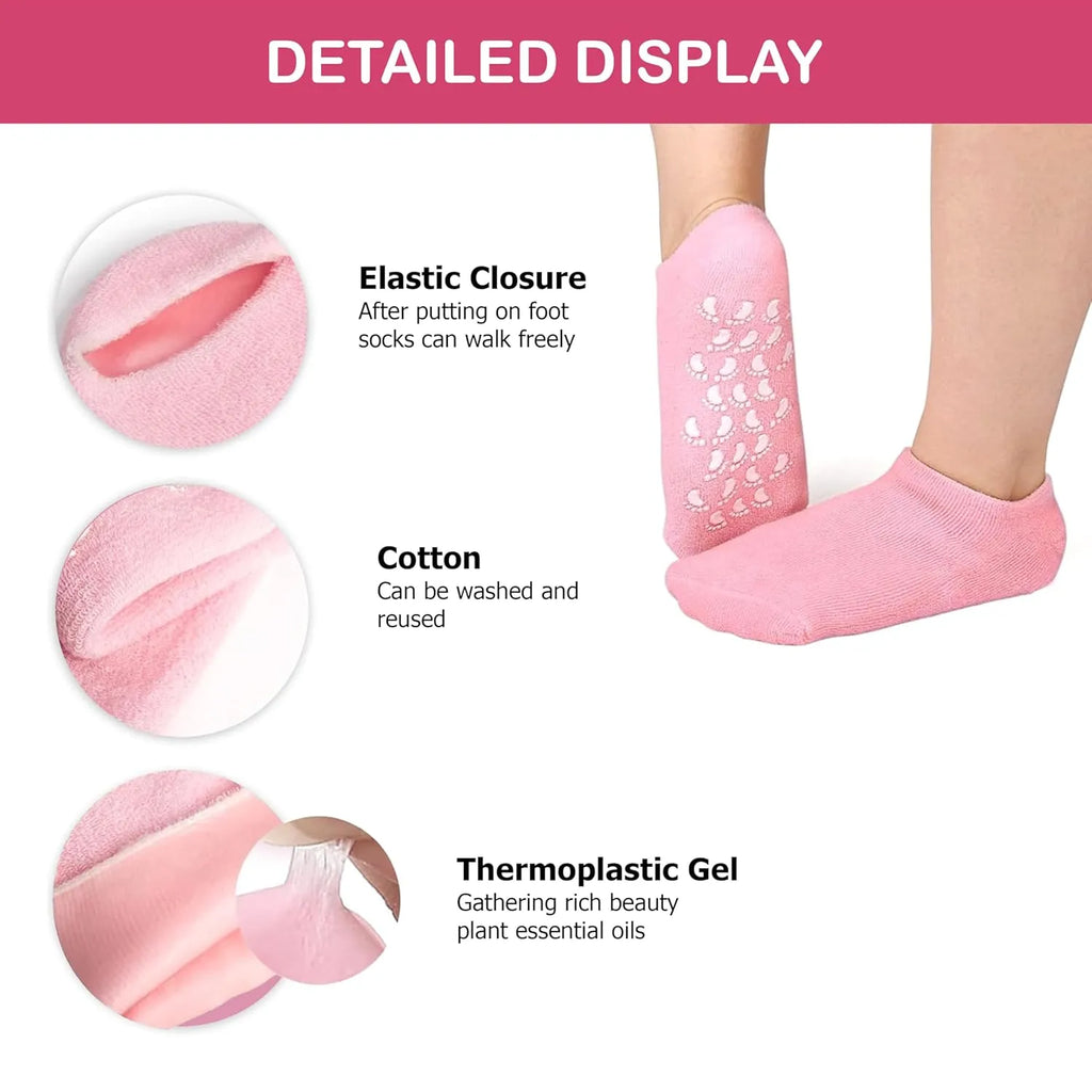 CRACK HEALS SILICONE MOISTURIZING GEL SOCKS (IMPORTED)
