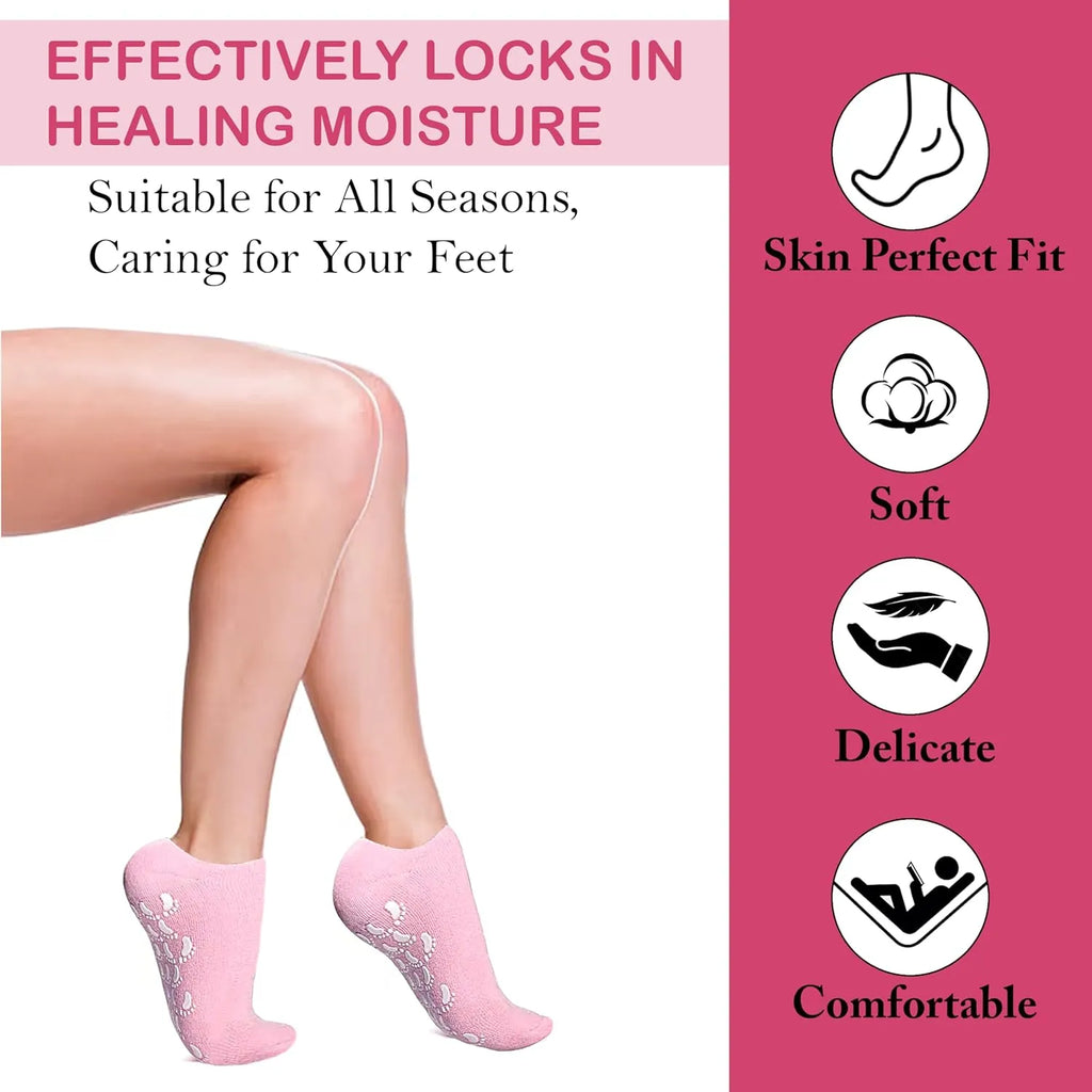 CRACK HEALS SILICONE MOISTURIZING GEL SOCKS (IMPORTED)