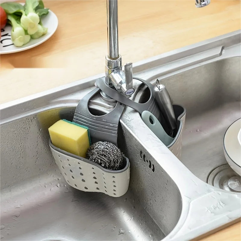 MULTI-PURPOSE HANGING SINK ORGANIZER FOR KITCHEN ITEMS