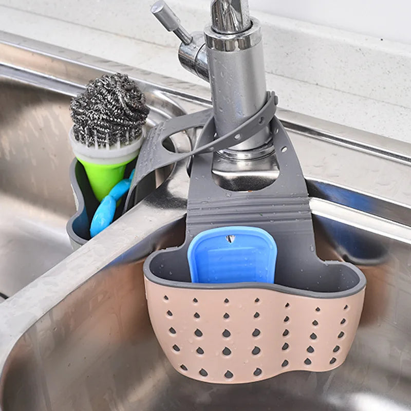 MULTI-PURPOSE HANGING SINK ORGANIZER FOR KITCHEN ITEMS