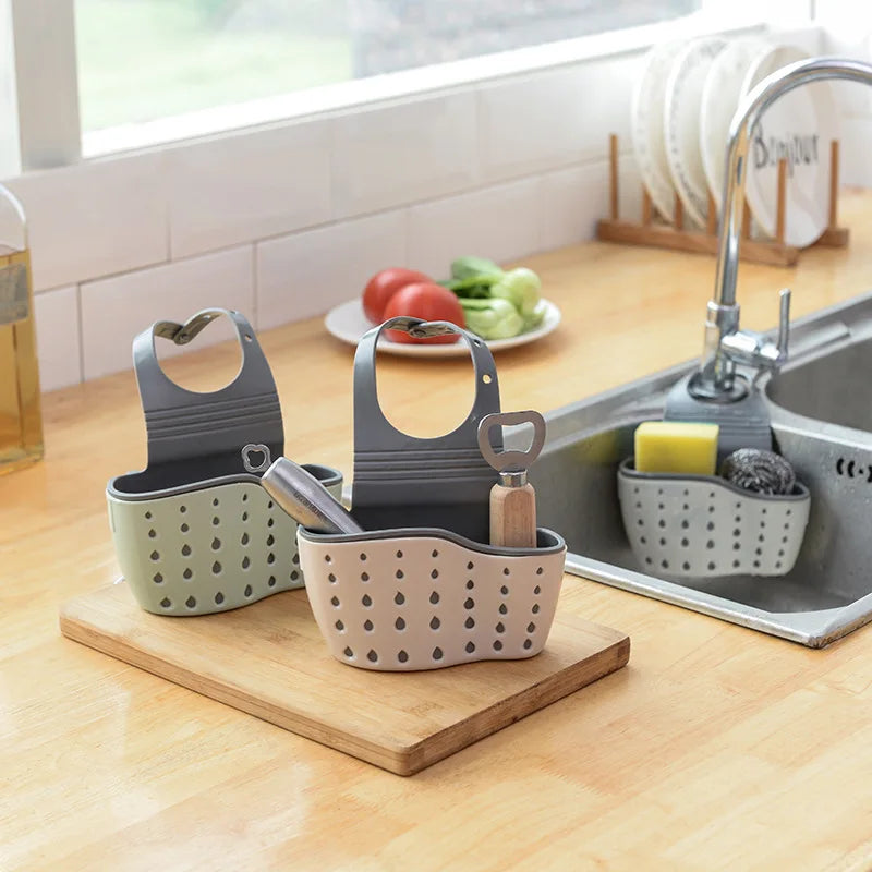 MULTI-PURPOSE HANGING SINK ORGANIZER FOR KITCHEN ITEMS