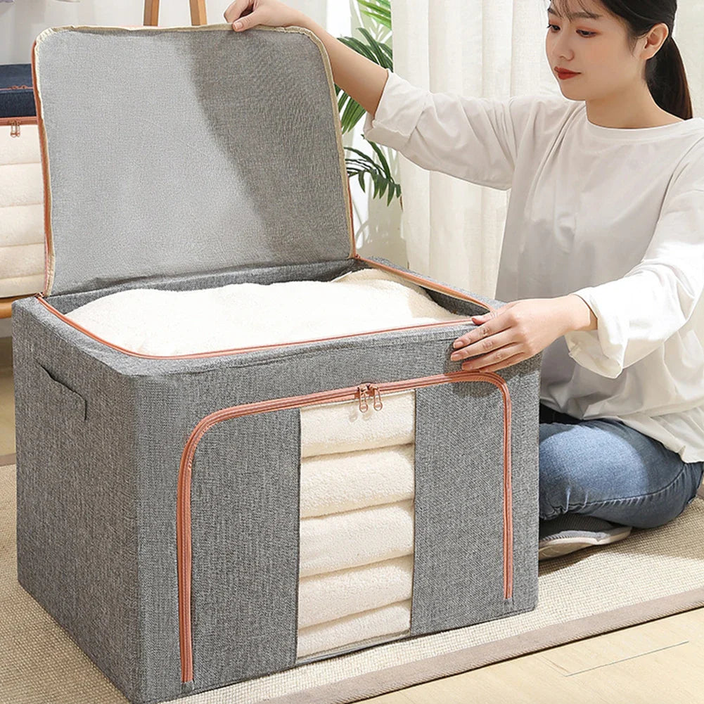 LARGE STACKABLE CLOTHES STORAGE BAG WITH ZIPPER 65 Litre