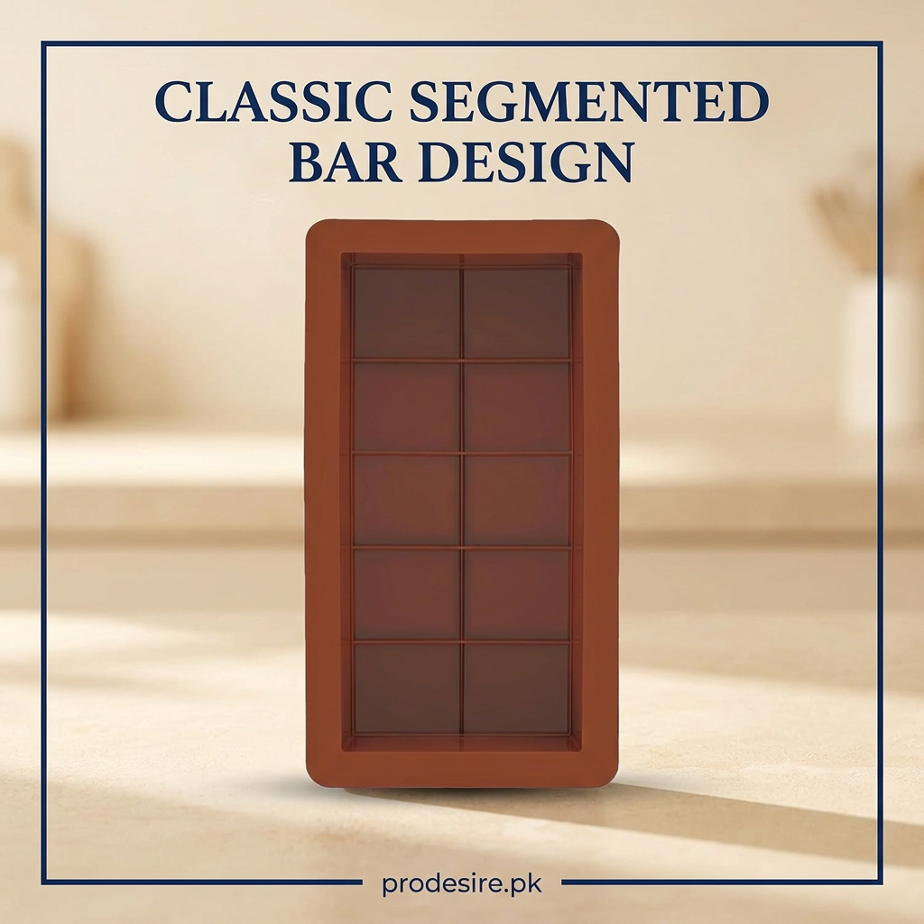 Front view of PRODESIRE chocolate mould showing two-column five-row bar pattern