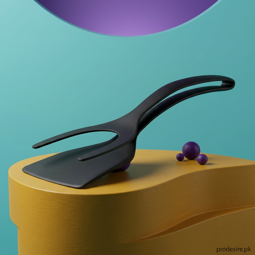 Black spoon side view