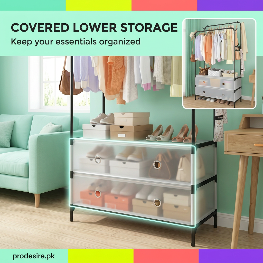 Covered lower storage detail